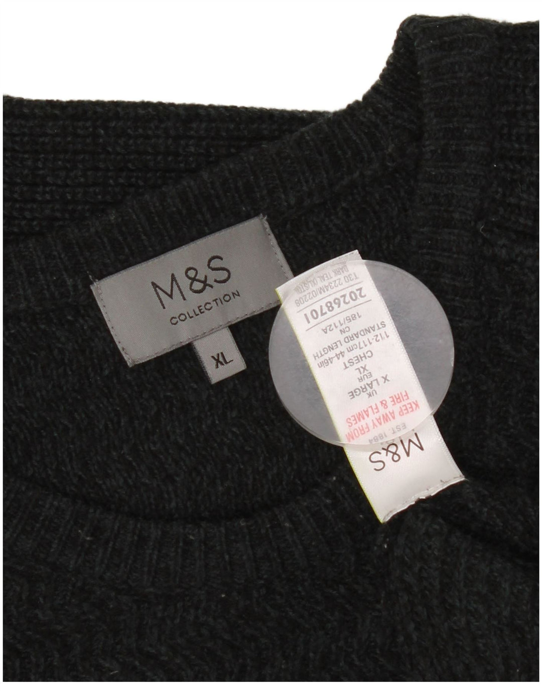 Marks & Spencer Mens Crew Neck Jumper Sweater XL Grey Flecked Acrylic
