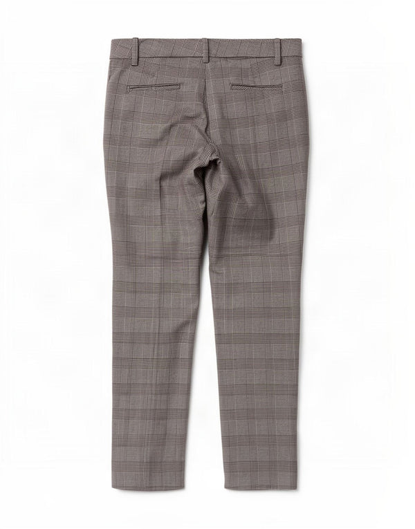 Zara Slim Chino-Hose für Damen, EU 40, M, W30, L27, Grau mit Hahnentrittmuster