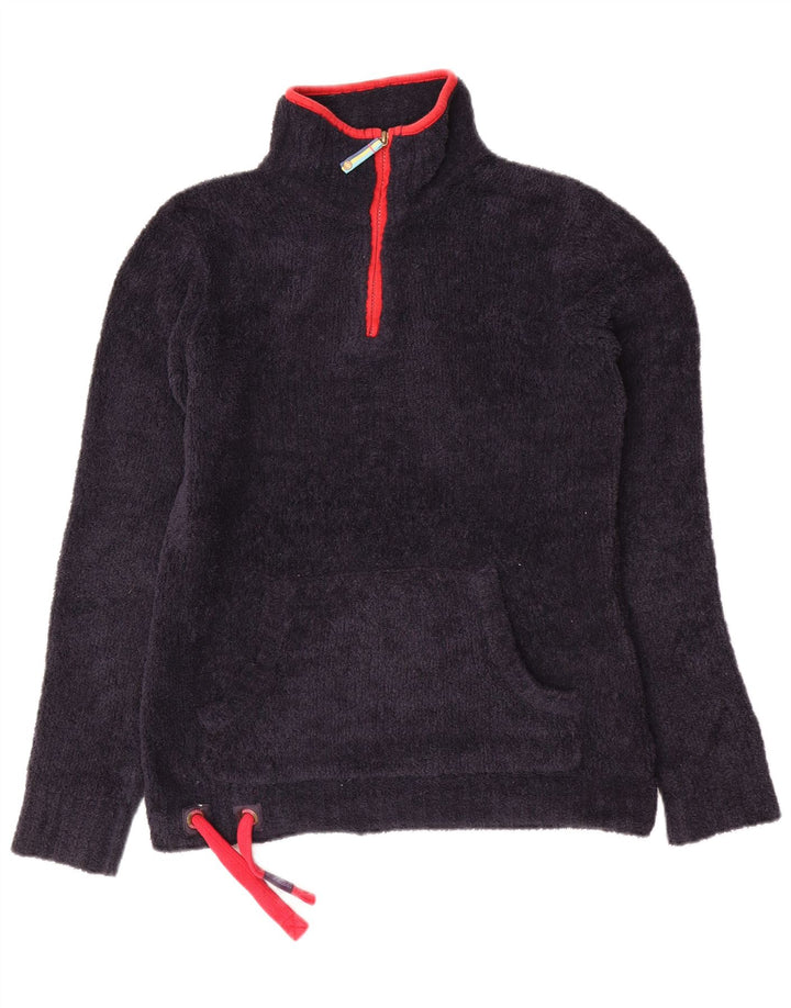 Musto Womens Zip Neck Fleece Jumper UK 8 Small Navy Blue Polyester