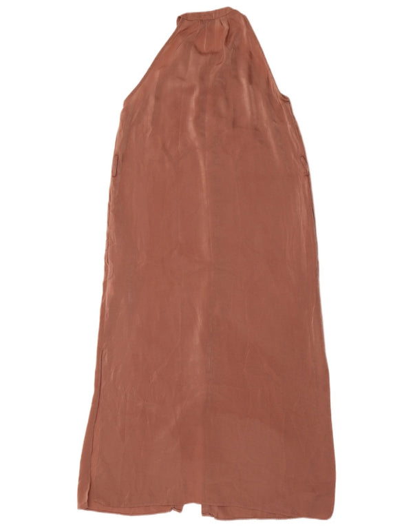 Zara Damen Ärmelloses Hemdkleid UK 6 XS Rosa Polyester