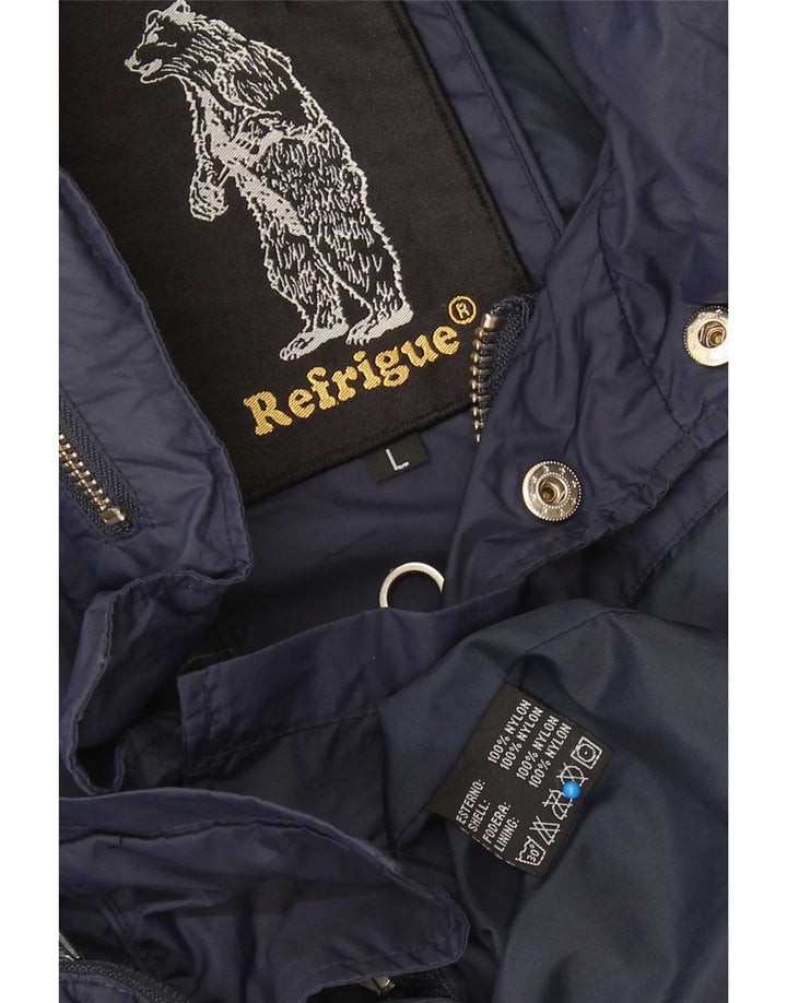 Jaqueta utilitária masculina Refrigue UK 40 grande nylon azul marinho