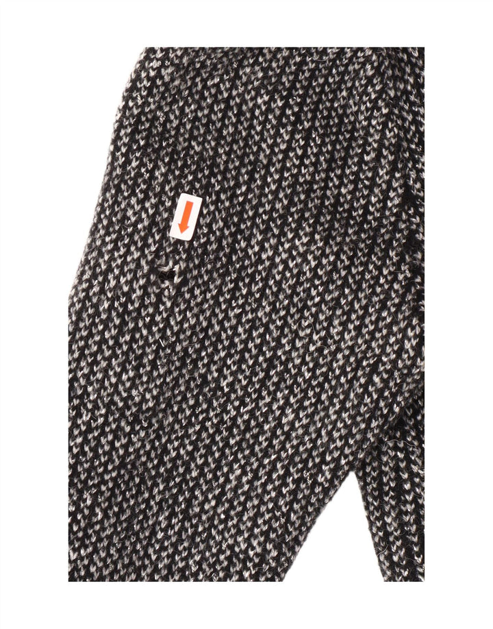 VINTAGE Womens Cardigan Sweater UK 12 Medium Grey Pinstripe