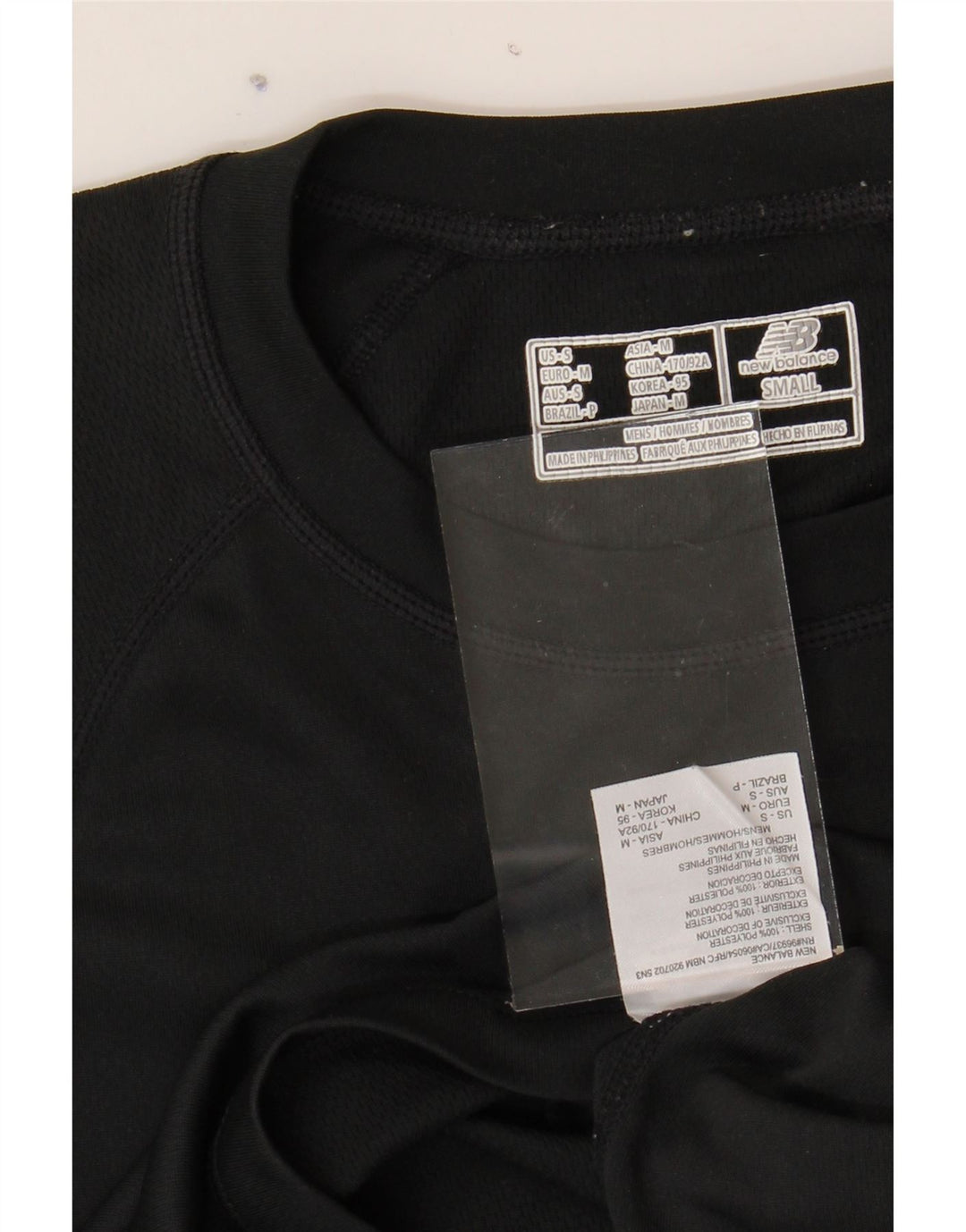 NEW BALANCE Mens Graphic T-Shirt Top Small Black Polyester Vintage New Balance and Second-Hand New Balance from Messina Hembry 