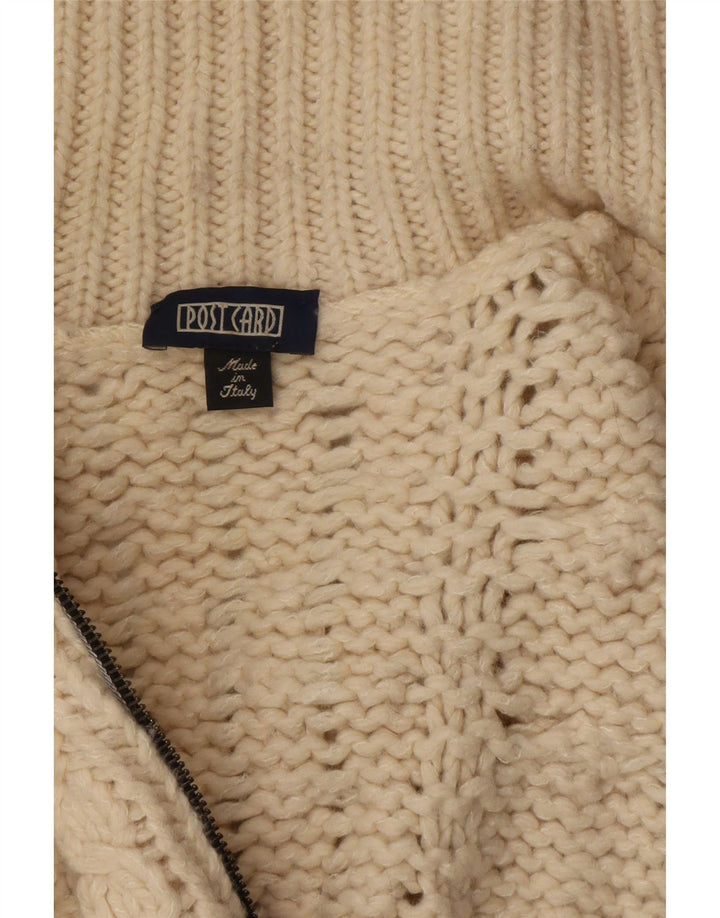 Cardigan Cardigan cu fermoar complet pentru bărbați din lână albă mică