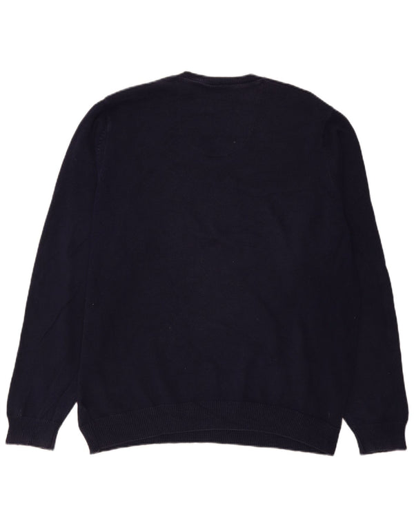 Marks & Spencer Herren-Pullover, reguläre Passform, V-Ausschnitt, Größe L, Marineblau