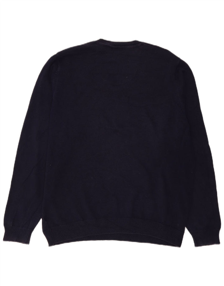 Marks & Spencer Mens Regular Fit V-Neck Jumper Sweater Large Navy Blue