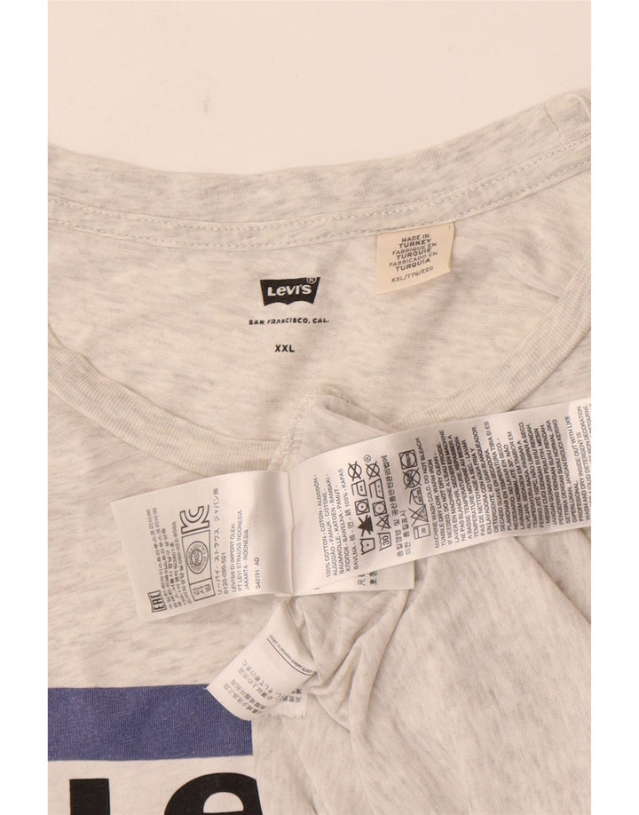 Levi's Mens Graphic T-Shirt Top 2XL Grey Flecked Cotton