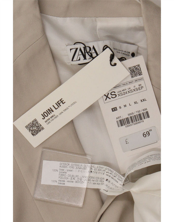 Giacca blazer a 1 bottone da donna Zara UK 6 XS Beige Lyocell