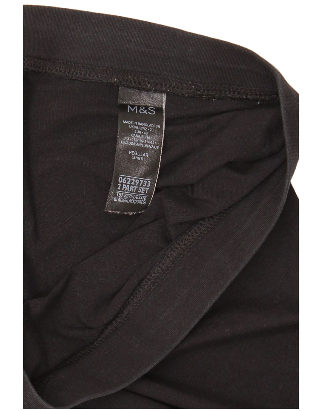 Marks & Spencer Womens Leggings UK 20 2XL Black Cotton