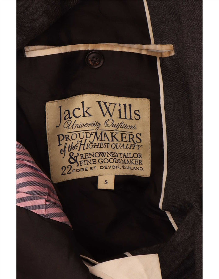 Jaqueta blazer masculina de 2 botões Jack Wills Reino Unido 36 pequena lã cinza