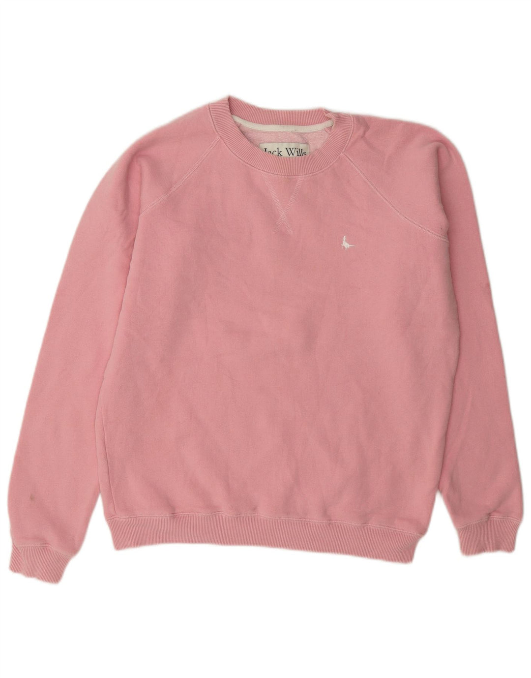 Jack Wills Womens Oversized Sweatshirt Jumper UK 8 Small Pink Cotton