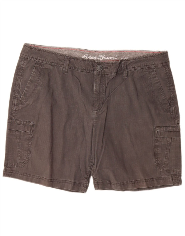 Eddie Bauer Womens Cargo Shorts US 12 Large W32 Grey Cotton