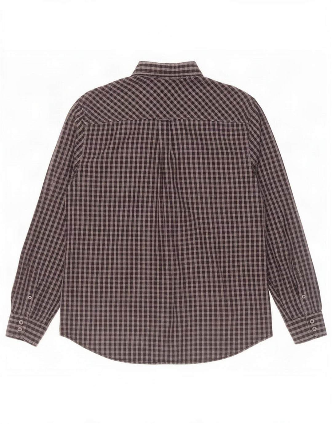 Ben Sherman Mens Shirt Large Grey Gingham Cotton