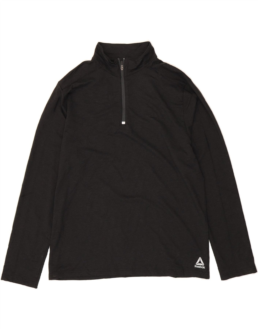 REEBOK Womens Zip Neck Pullover Tracksuit Top UK 16/18 XL Black Polyester Vintage Reebok and Second-Hand Reebok from Messina Hembry 