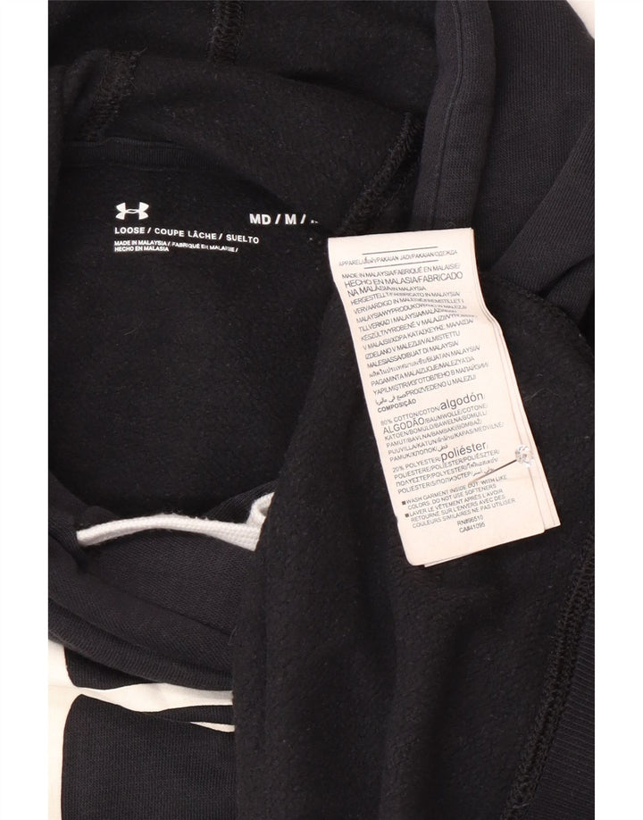 Under Armour Mens Graphic Hoodie Jumper Medium Navy Blue Cotton