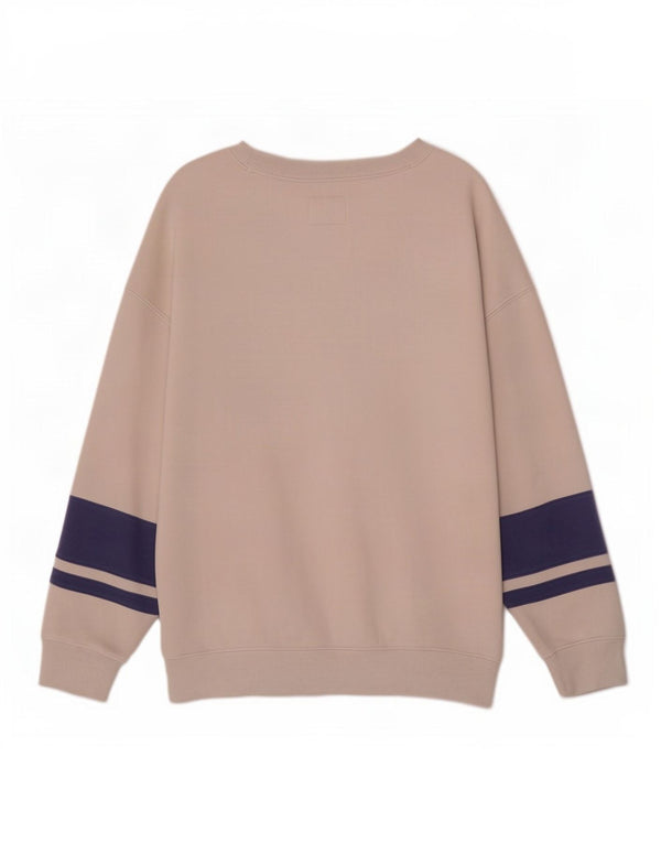 Abercrombie & Fitch Felpa da uomo Maglione grande color block bianco sporco