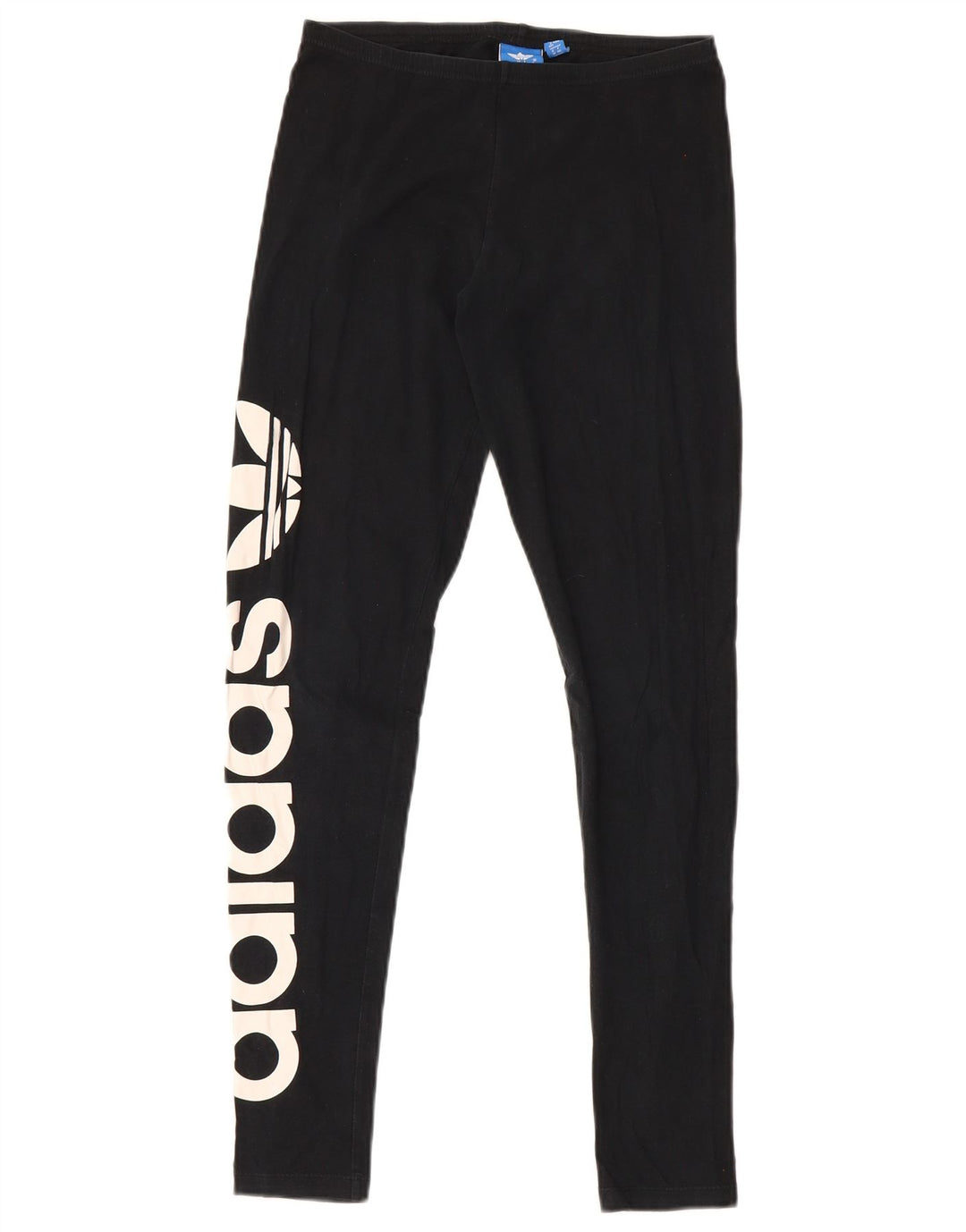 Adidas Womens Graphic Leggings UK 12 Medium Black Cotton