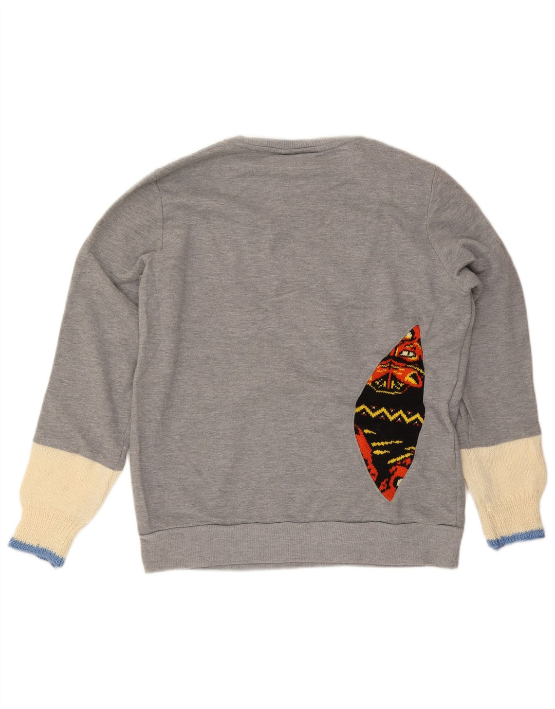 Fila Womens Graphic Sweatshirt Jumper UK 16 Large Grey Colourblock
