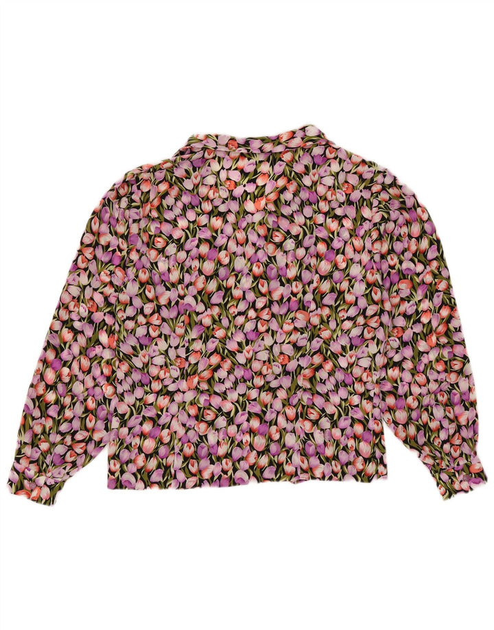 Vintage Womens Shirt Blouse UK 12 Medium Multicoloured Floral