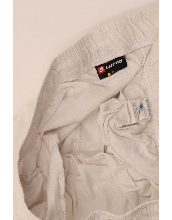 Pantaloncini sportivi da uomo Lotto grandi in cotone bianco