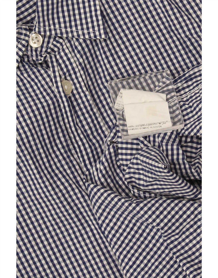 Benetton Herreskjorte Medium Blue Gingham Cotton