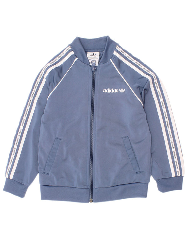 Adidas Boys Graphic Full Tracksuit 3-4 Years W22 L15 Blue Striped Sports
