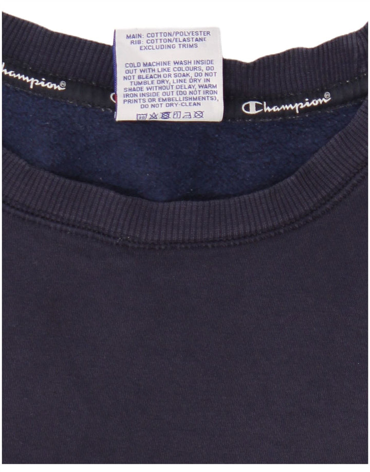 Champion Mens Graphic Sweatshirt Jumper Small Navy Blue Cotton