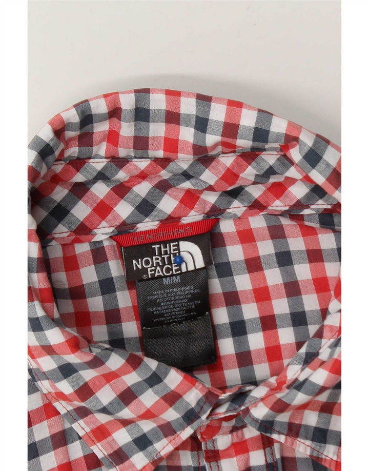 The North Face Mens Short Sleeve Shirt Medium Red Check Cotton