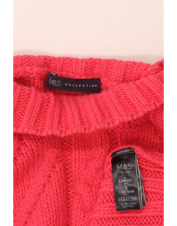 Marks & Spencer Womens Turtle Neck Jumper Sweater UK 16 Large Pink
