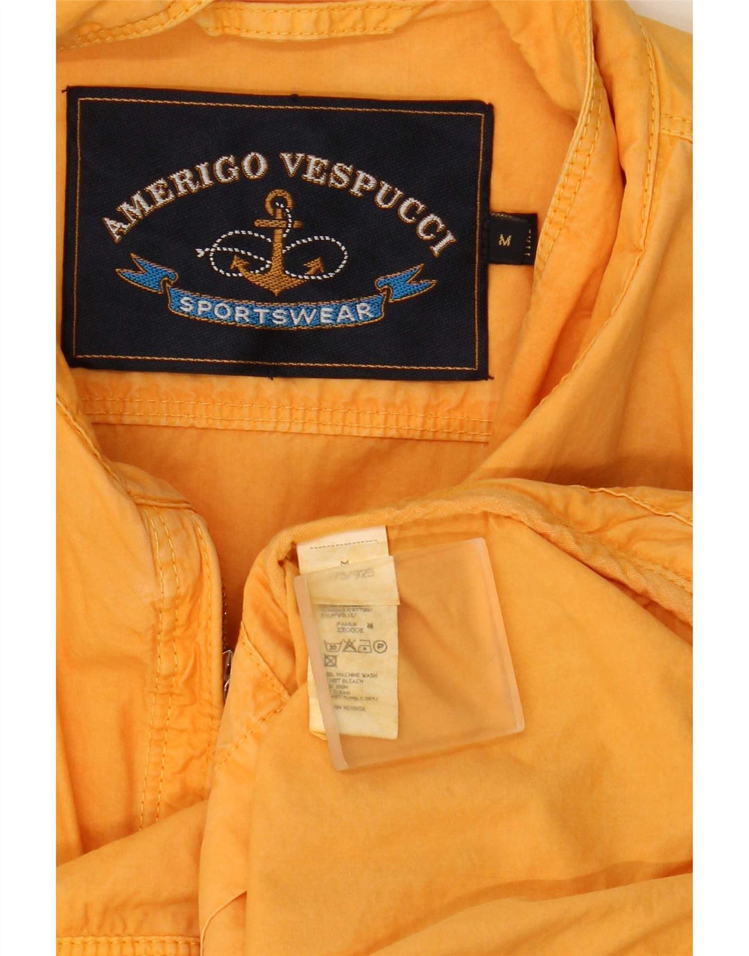 Amerigo Vespucci Mens Bomber Jacket UK 38 Medium Yellow Cotton