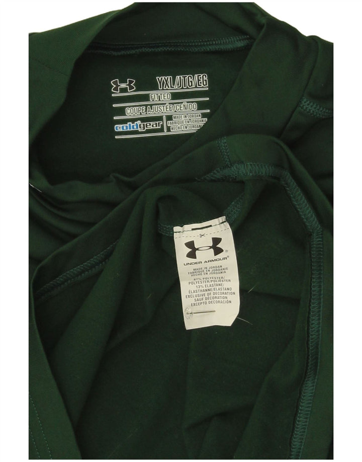 Under Armour Boys Cold Gear Top Long Sleeve 13-14 Years XL Green Polyester