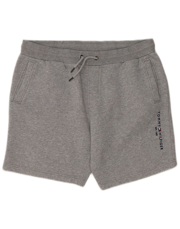 Pantaloncini sportivi grafici da uomo Tommy Hilfiger di grandi dimensioni in cotone grigio