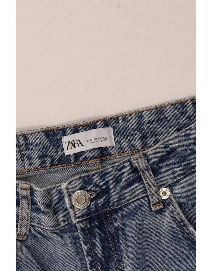 Zara Womens Distressed Wide Leg Jeans EU 38 Small W28 L33 Blue
