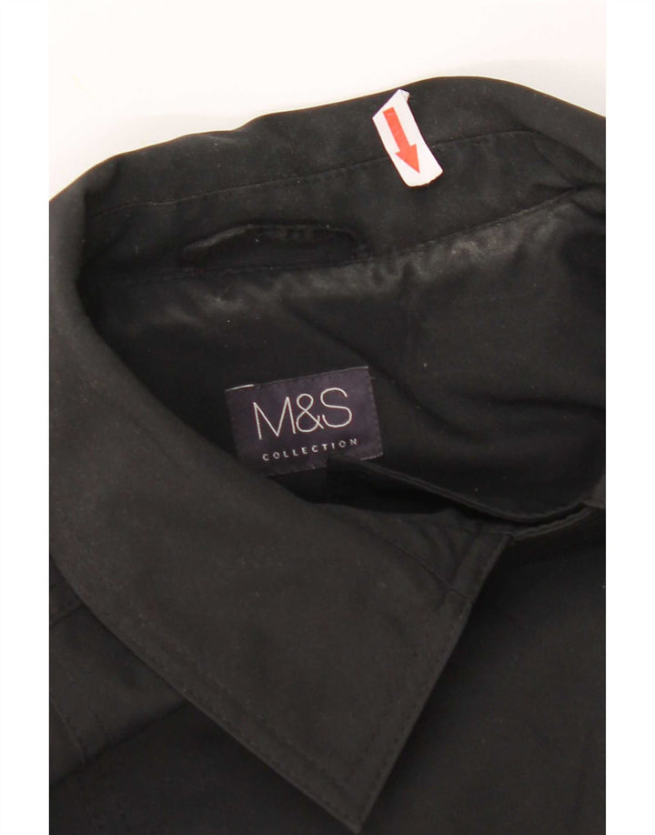 Женский тренч Marks & Spencer UK 16, большой черный полиэстер