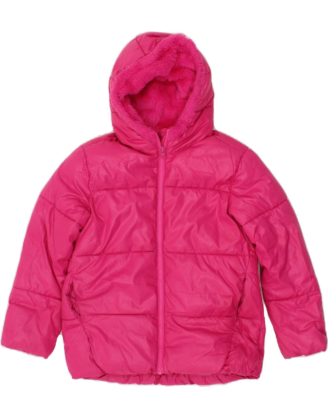BENETTON Girls Hooded Padded Jacket 9-10 Years Pink Vintage Benetton and Second-Hand Benetton from Messina Hembry 