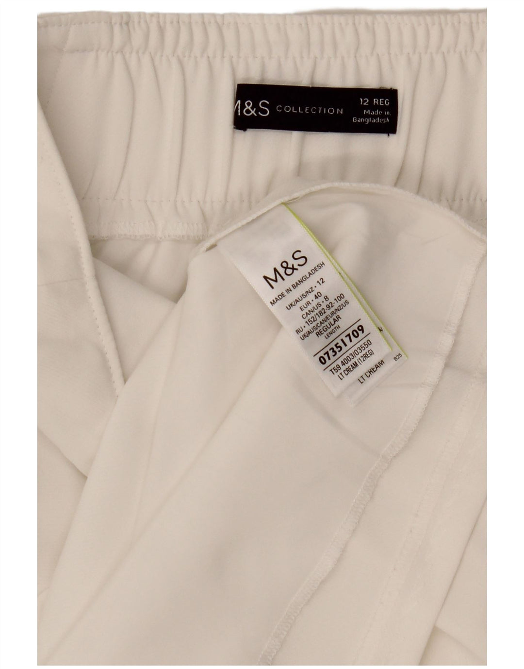 MARKS & SPENCER Womens Straight Skirt UK 12 Medium W30 White Polyester