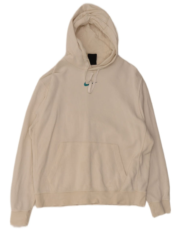 Felpa con cappuccio Nike da uomo con vestibilità grafica standard, grande, in cotone bianco sporco