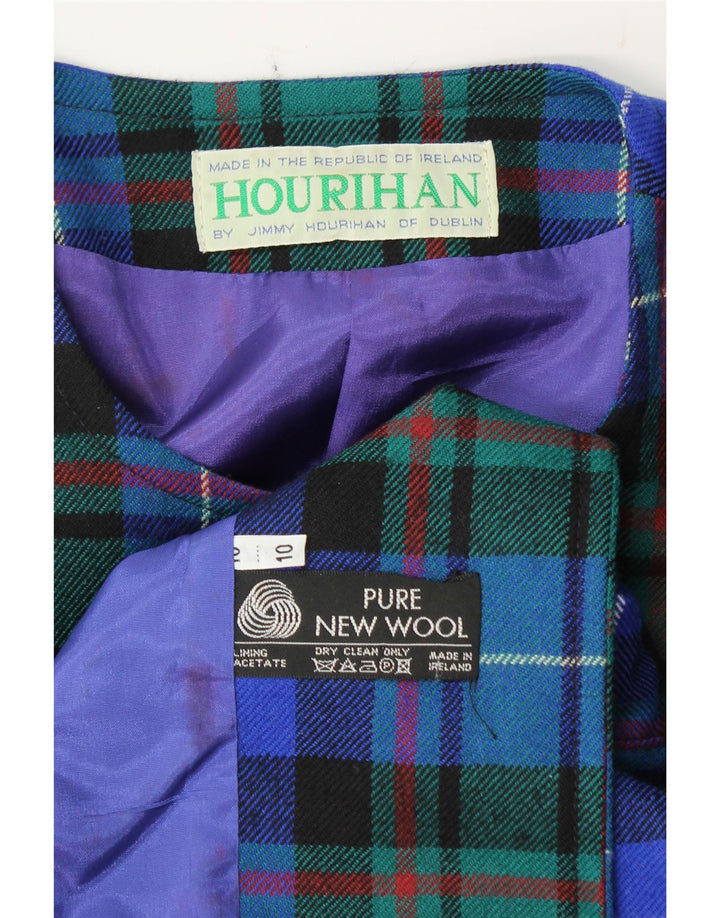 JIMMY HOURIHAN Womens Longline Blazer Jacket UK 10 Small Green Check Vintage Jimmy Hourihan and Second-Hand Jimmy Hourihan from Messina Hembry 