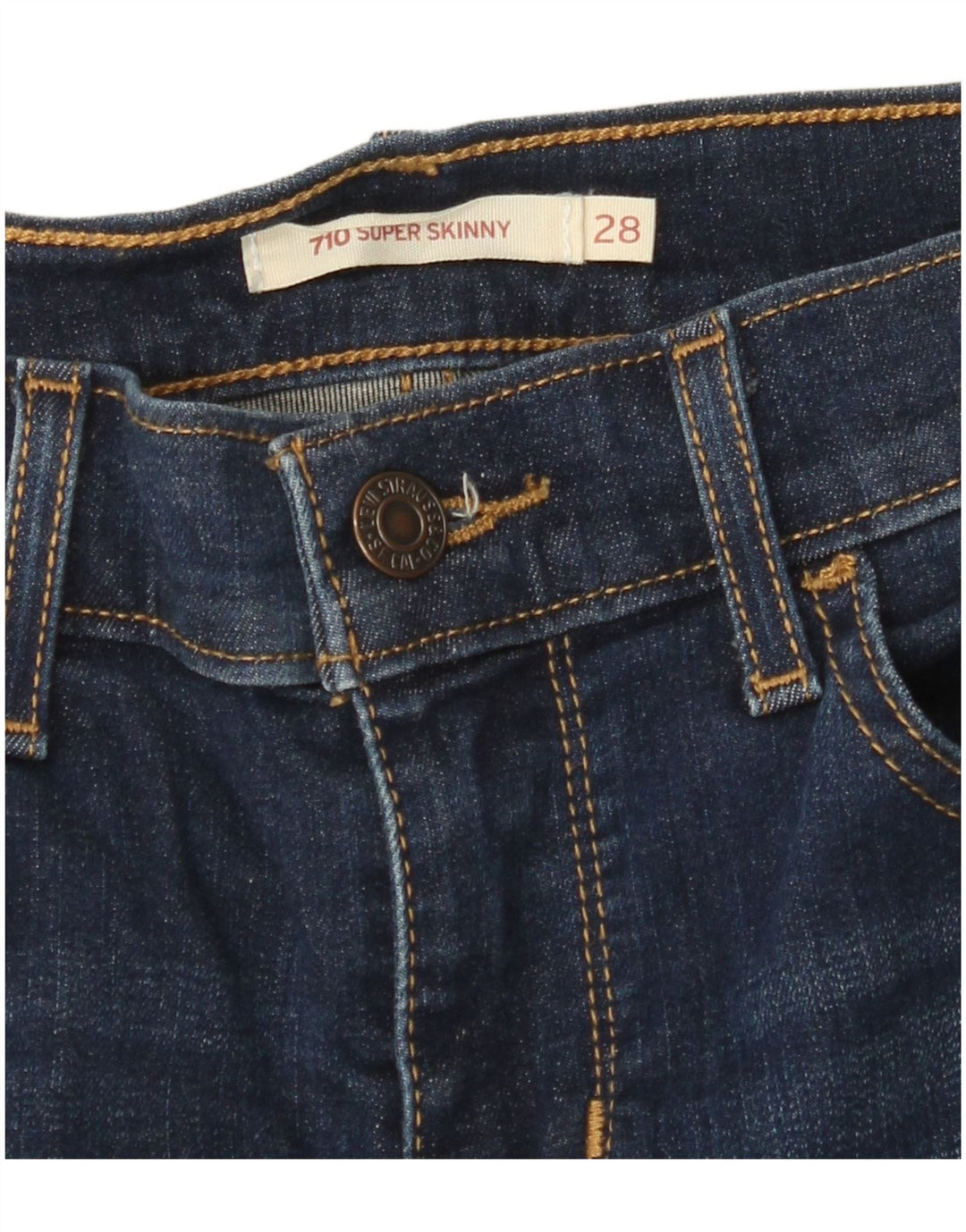 LEVI'S Womens 710 Super Skinny Jeans W28 L30 Navy Blue