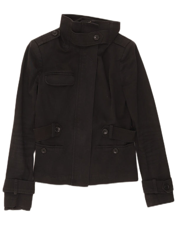 Patrizia Pepe Womens Military Jacket IT 42 Medium Black Cotton