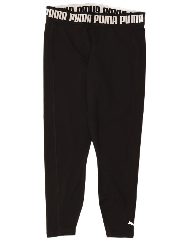 Puma Womens Graphic Crop Leggings UK 14 Large  Black