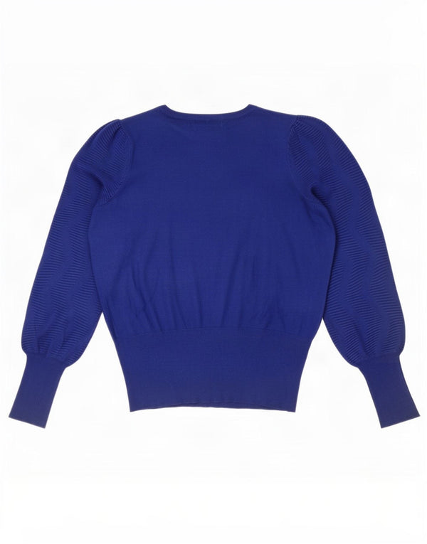 Maglione da donna Marks & Spencer corto con scollo a barca UK 12 Blu medio