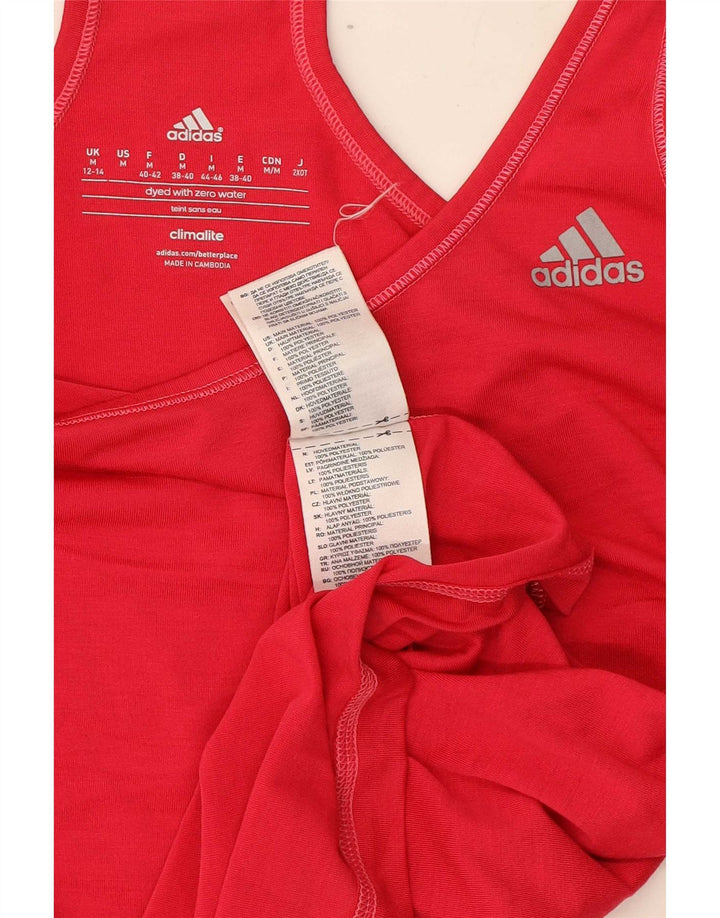 Adidas Dame Climalite Vest Top UK 12/14 Medium Pink Polyester