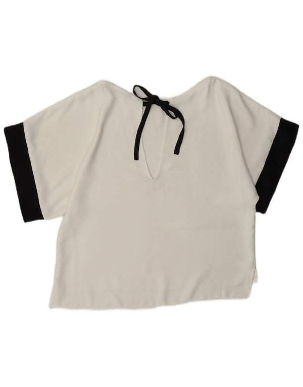 Bluză supradimensionată pentru femei Zara UK 6 XS, alb, bloc de culoare