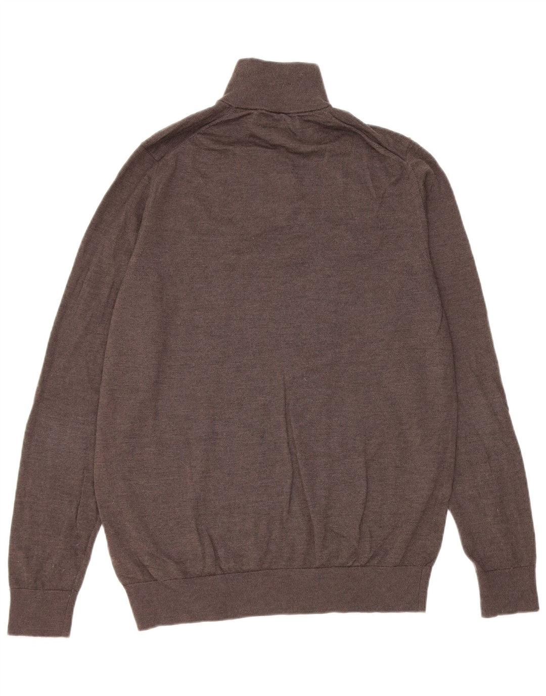Marks & Spencer Mens Autograph Zip Neck Jumper Sweater Large Brown