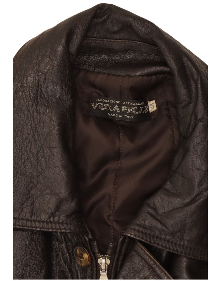 Lavorazione Artigianale Mens Leather Jacket IT 48 Medium Brown Leather