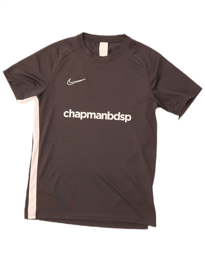 NIKE Mens Graphic T-Shirt Top Large Grey Colourblock Polyester