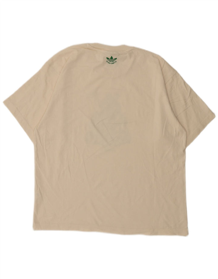Adidas Hombre Camiseta Gráfica Top Mediano Blanco