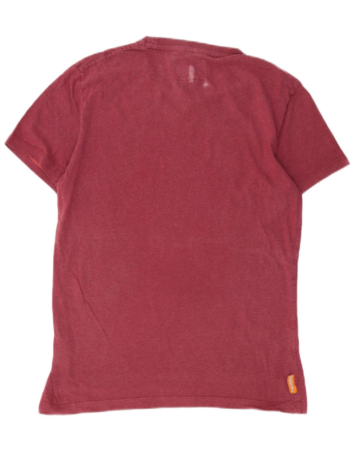 SUPERDRY Herren T-Shirt-Oberteil aus mittlerer burgunderroter Baumwolle