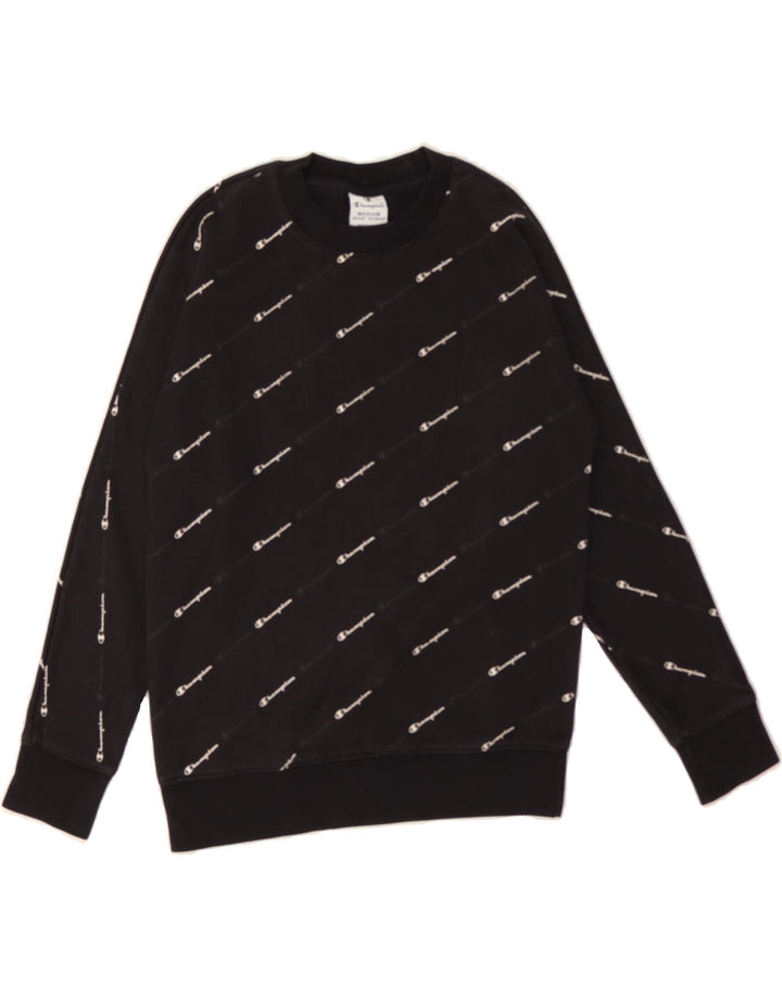 CHAMPION Boys Graphic Sweatshirt Jumper 9-10 Years Medium  Black Vintage Champion and Second-Hand Champion from Messina Hembry 
